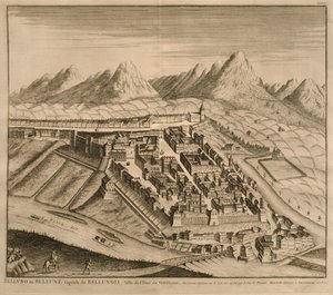 Belluno地图，来自&39;威尼托城市&39;，1704年，由Pierre Mortier在阿姆斯特丹出版